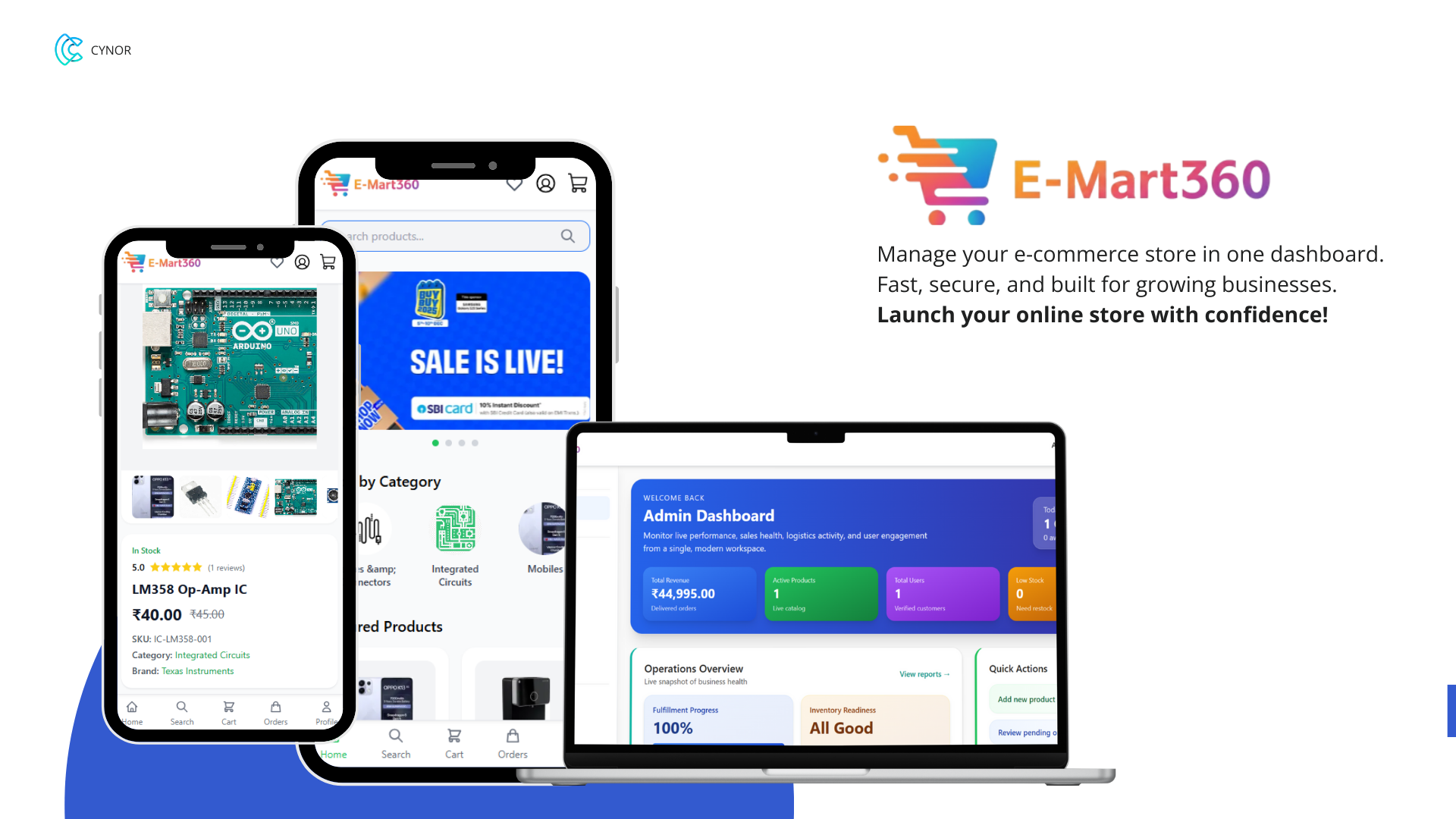 E-Mart360 – Smart E-Commerce Management Platform - AI-Powered SaaS Solution by CYNOR TECH