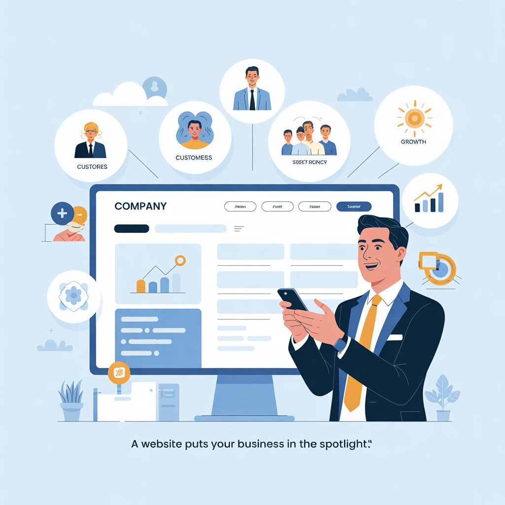 A website helps your business get noticed online and reach more people. It makes it easy for customers to find your services and contact you. - Media Gallery Image for Next-Gen AI-Powered Business Website Solutions | CYNOR TECH AI Solution