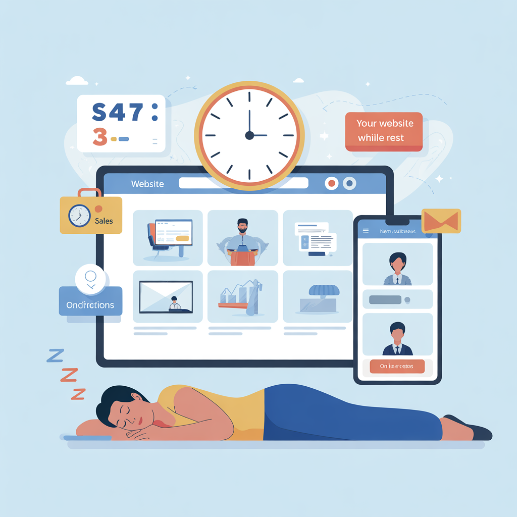 Your website works for your business all the time. Even when you are busy or offline, it continues to collect enquiries and messages. - Media Gallery Image for Next-Gen AI-Powered Business Website Solutions | CYNOR TECH AI Solution